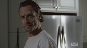 Even with bandaids and shit all over his face, Rick Grimes is just one fine-ass looking man.